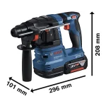 Rotomartillo SDS Plus 18V + 2 Bat. 4Ah + Cargador Rápido + Maleta BOSCH GBH 185-Li - Imagen 5