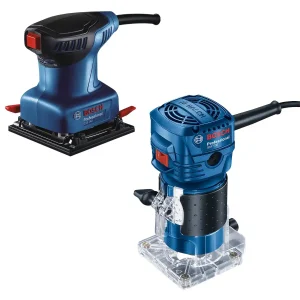 Fresadora de Mano 6 MM GKF 550 + Lijadora Orbital 220W GSS 140