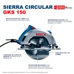 Sierra Circular 7 1/4" 1500W GKS 150 + Taladro Percutor 13 MM GSB 550 RE (MP) BOSCH - Imagen 9