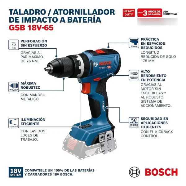 Amoladora Gws18v+ Taladro Gsb 18v-65+ Kit 18v+ L-boxx 238 - Imagen 7
